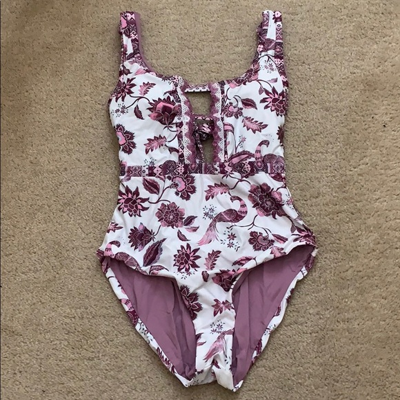 New Becca Tahiti Plunge Cut Out Swimsuit - Picture 3 of 7